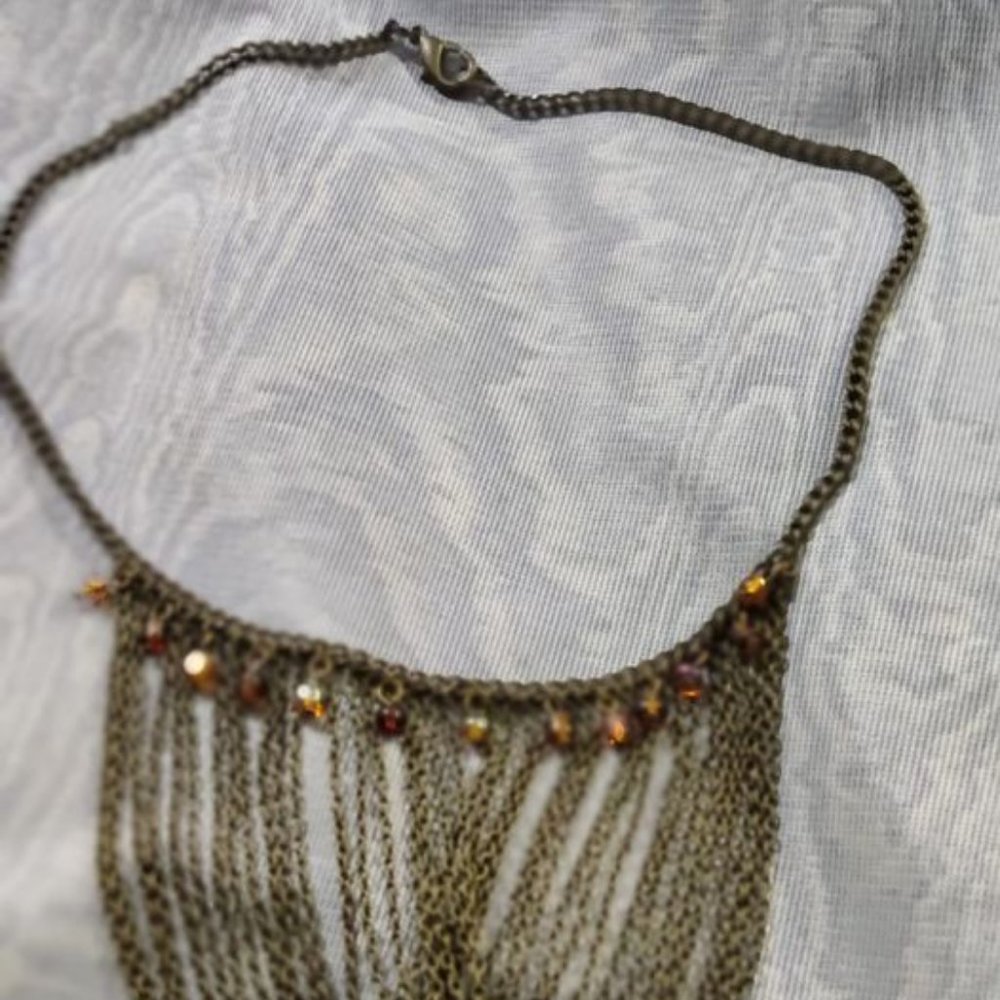 14" Bronze Tone Chain Fall Necklace